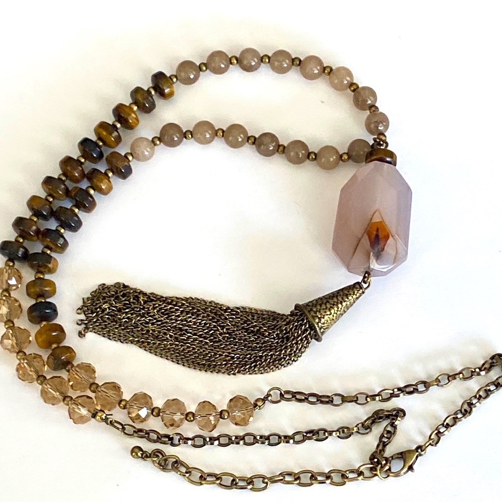 Tigers Eye, Agate Stone Necklace